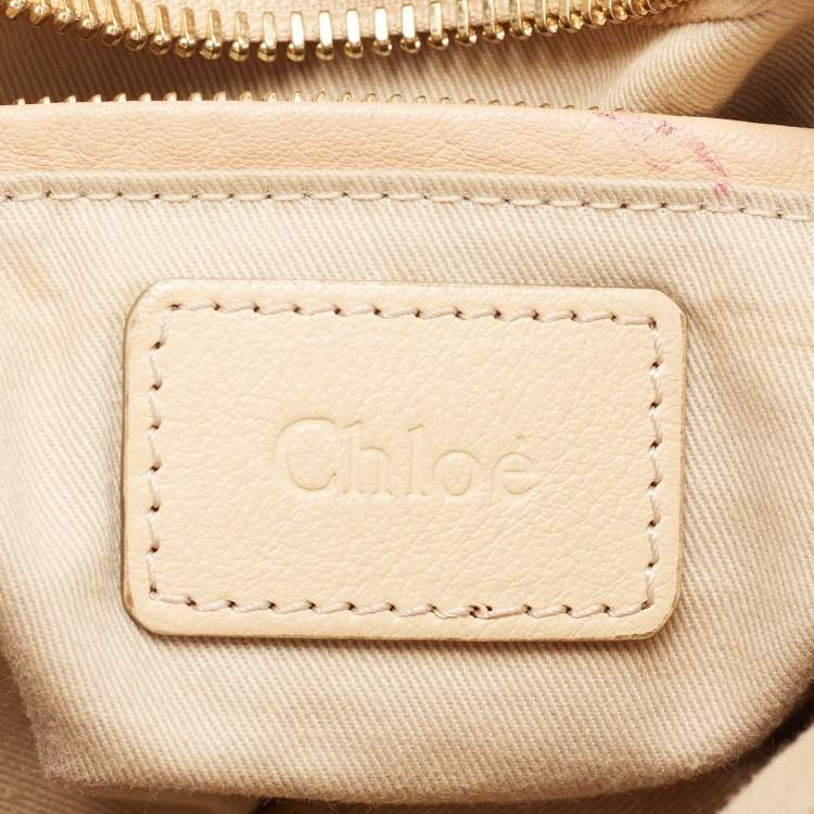 Pre Owned Chloe Beige Python Medium Paraty Satchel
