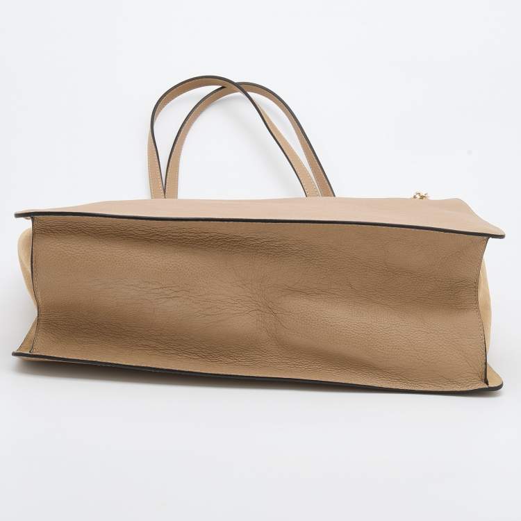 مملوكة مسبقًا Chloe Beige Leather and Suede Tote