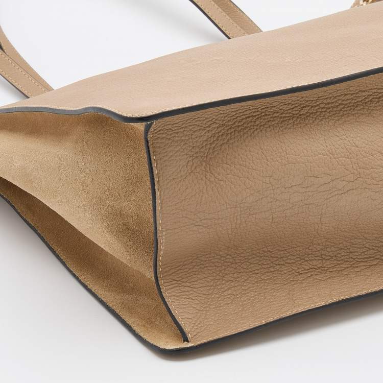مملوكة مسبقًا Chloe Beige Leather and Suede Tote