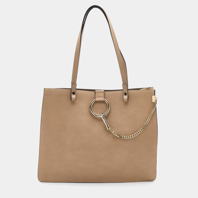 مملوكة مسبقًا Chloe Beige Leather and Suede Tote