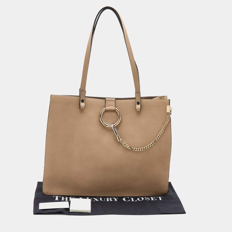 مملوكة مسبقًا Chloe Beige Leather and Suede Tote