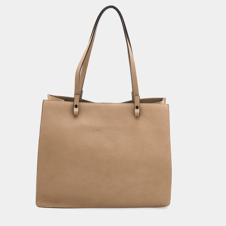 مملوكة مسبقًا Chloe Beige Leather and Suede Tote