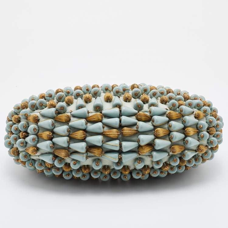 Pre Owned Chloe Blue Fabric Beaded Bracelet Hobo