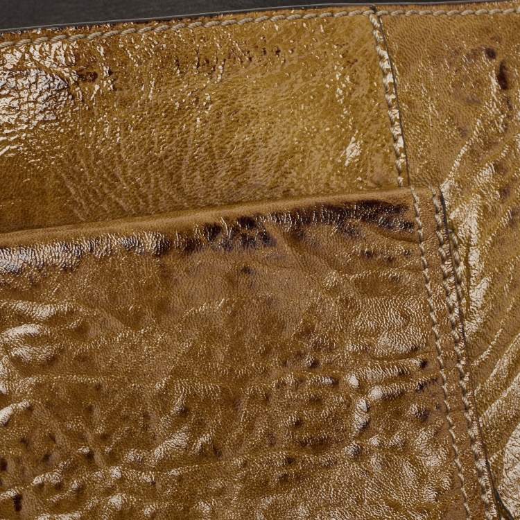 Pre Owned Chloe Brown Patent Leather Flap Shoulder Bag
