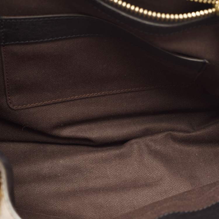 Pre Owned Chloe Brown Patent Leather Flap Shoulder Bag