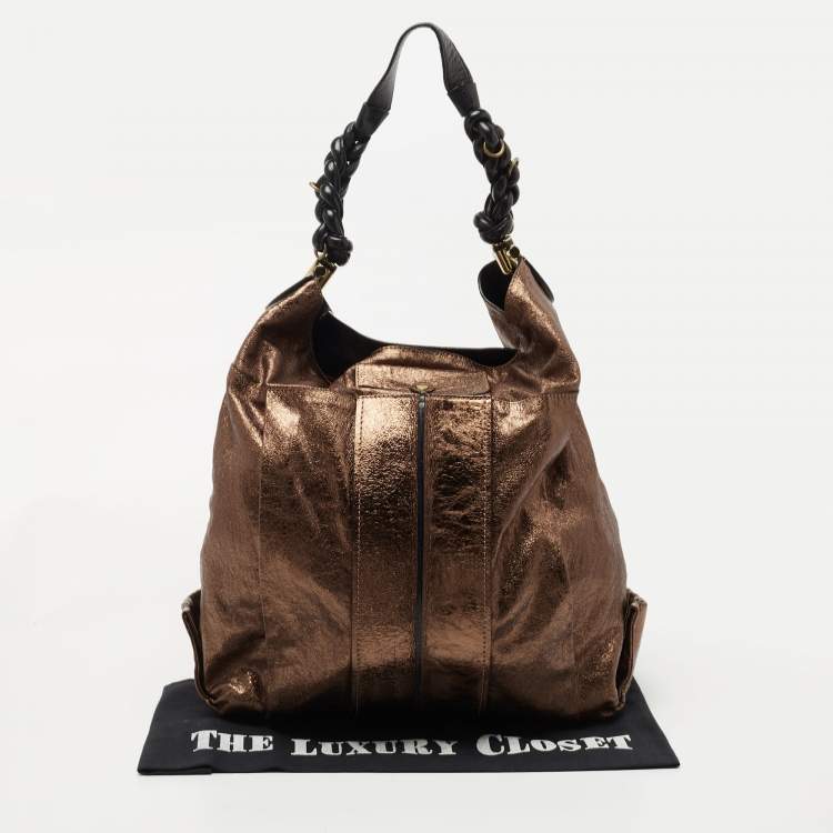 Pre Owned Chloe Metallic Bronze Leather Hobo