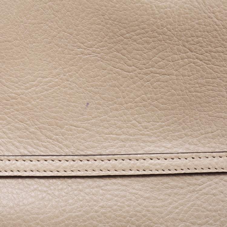 Pre Owned Chloe Beige Leather Small Nile Bracelet Minaudiere Crossbody Bag