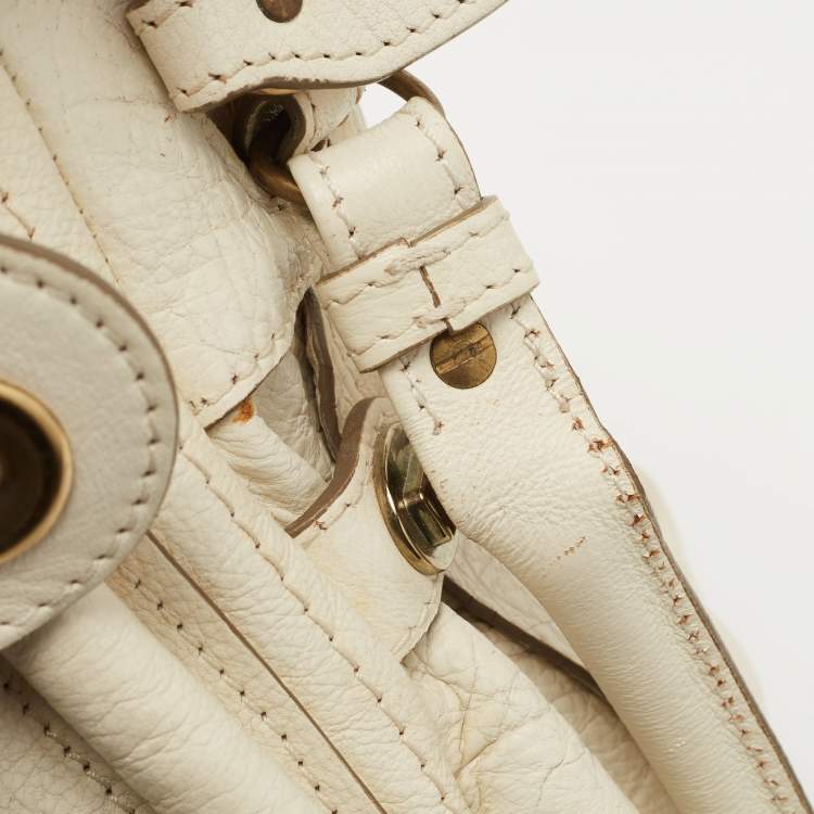 Pre Owned Chloe Cream Leather Paraty Satchel