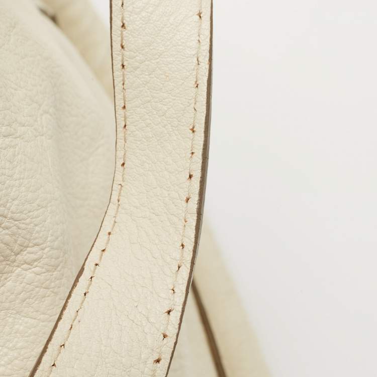 Pre Owned Chloe Cream Leather Paraty Satchel