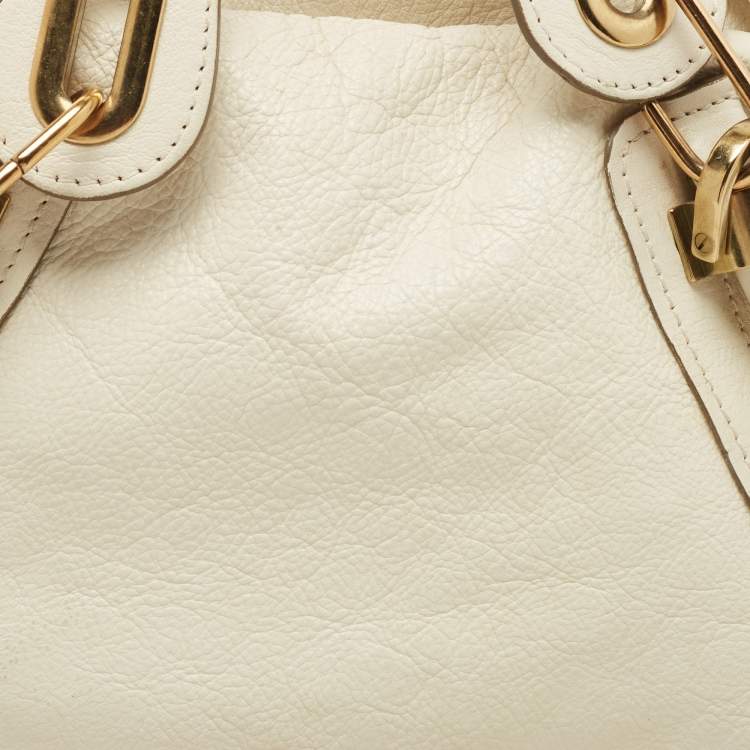 Pre Owned Chloe Cream Leather Paraty Satchel