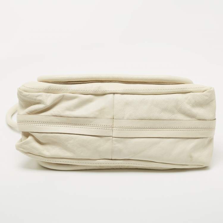 Pre Owned Chloe Cream Leather Paraty Satchel