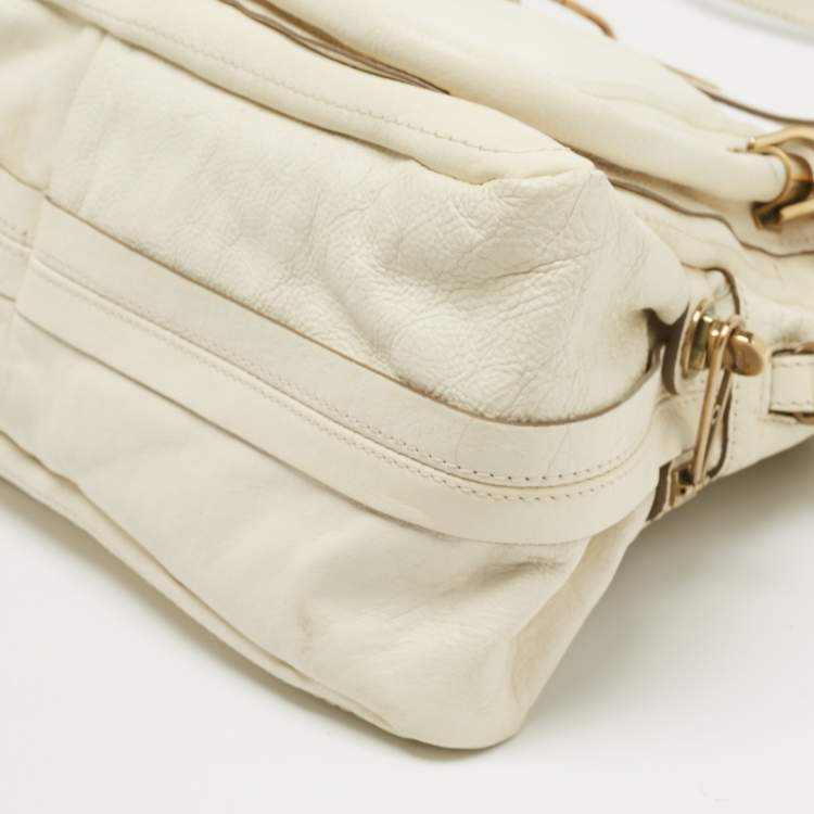 Pre Owned Chloe Cream Leather Paraty Satchel