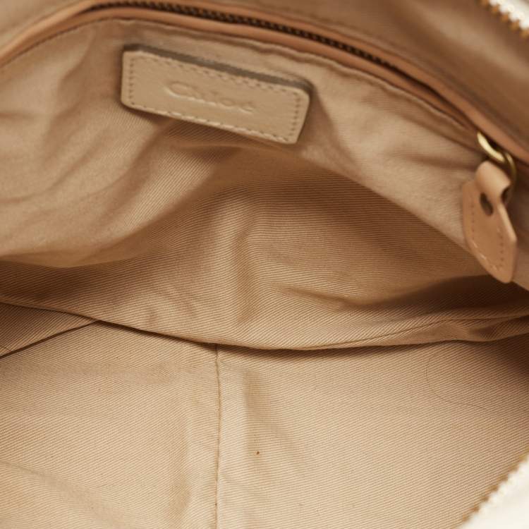 Pre Owned Chloe Cream Leather Paraty Satchel