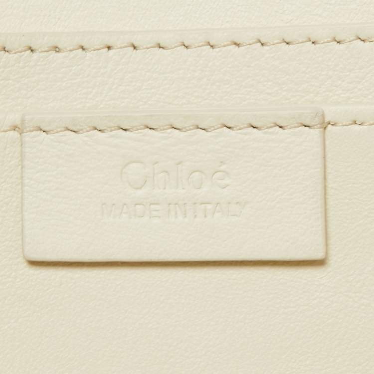 Pre Owned Chloe Off White Leather Roy Shoulder Bag