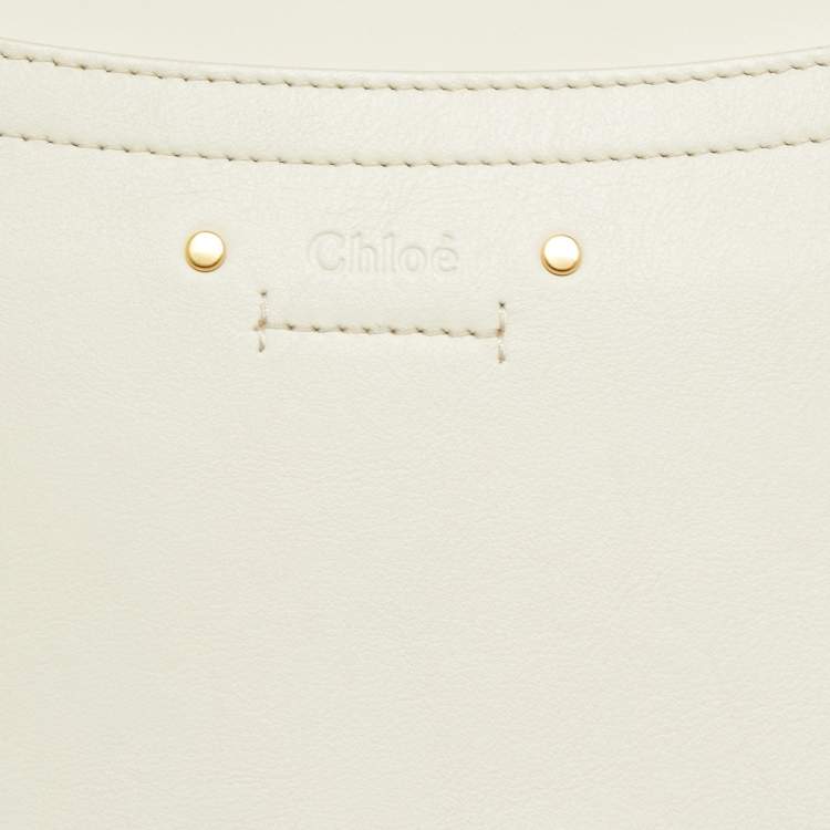 Pre Owned Chloe Off White Leather Roy Shoulder Bag