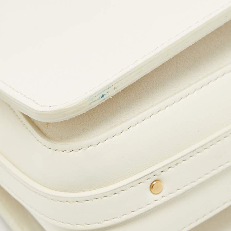 Pre Owned Chloe Off White Leather Roy Shoulder Bag