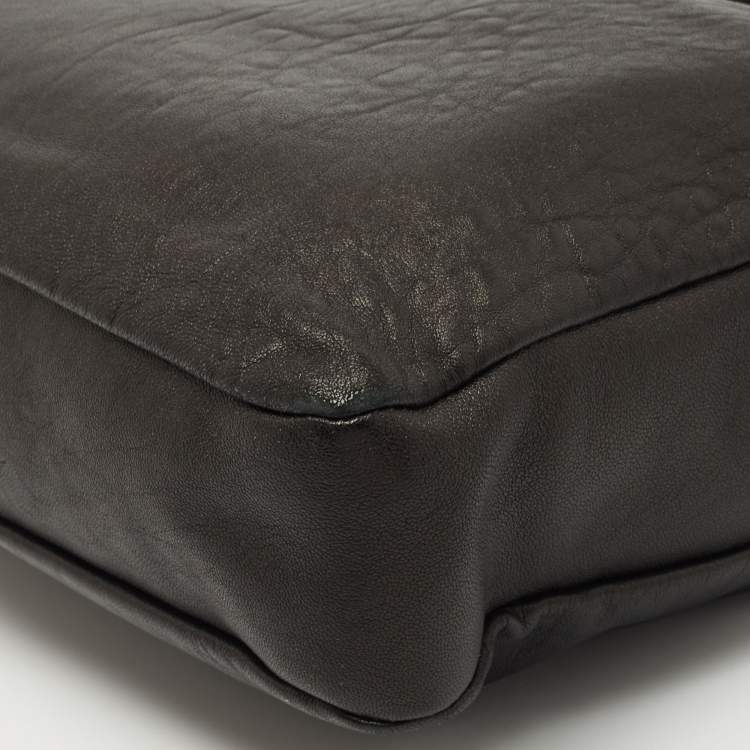 Pre Owned Chloe Black Leather Zip Messenger Bag