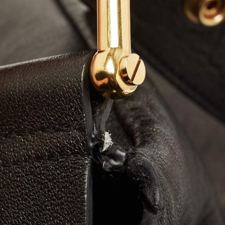 Pre Owned Chloe Black Leather Zip Messenger Bag