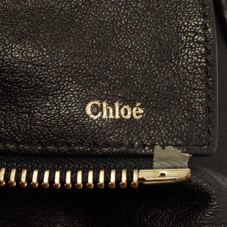 Pre Owned Chloe Black Leather Zip Messenger Bag