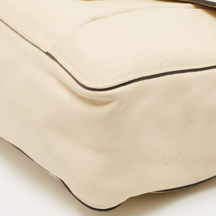 مملوكة مسبقًا Chloe Cream Leather Large Elsie Shoulder Bag