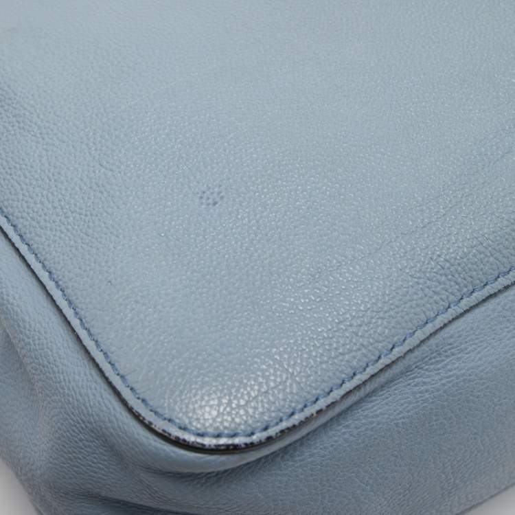 Pre Owned Chloe Light Blue Leather Large Elsie Shoulder Bag