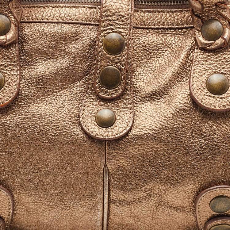 Pre Owned Chloe Metallic Gold Leather Silverado Satchel