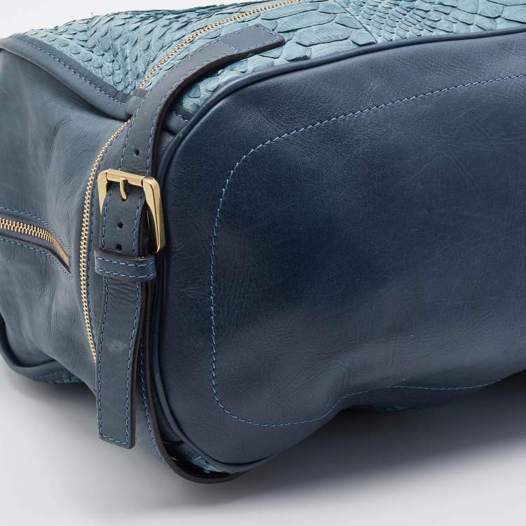 مملوكة مسبقًا Chloe Blue Python and Leather Marlow Tote