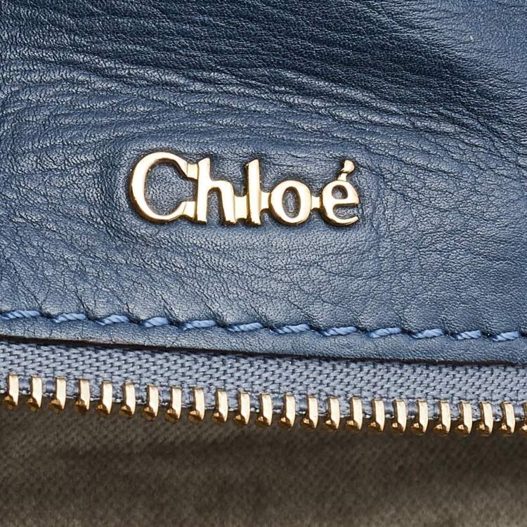 مملوكة مسبقًا Chloe Blue Python and Leather Marlow Tote