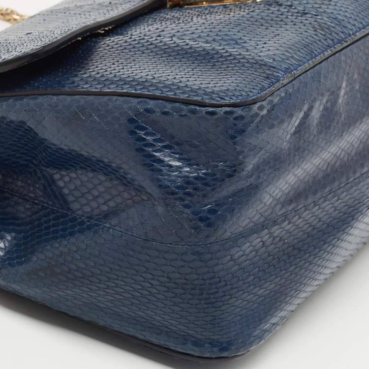 مملوكة مسبقًا Chloe Blue Karung Medium Elsie Shoulder Bag