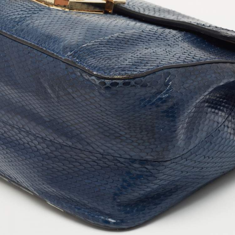 مملوكة مسبقًا Chloe Blue Karung Medium Elsie Shoulder Bag