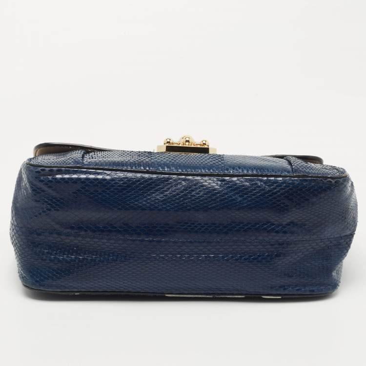 مملوكة مسبقًا Chloe Blue Karung Medium Elsie Shoulder Bag