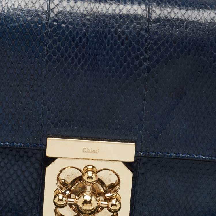 مملوكة مسبقًا Chloe Blue Karung Medium Elsie Shoulder Bag