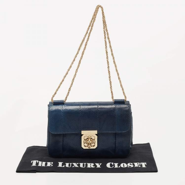 مملوكة مسبقًا Chloe Blue Karung Medium Elsie Shoulder Bag