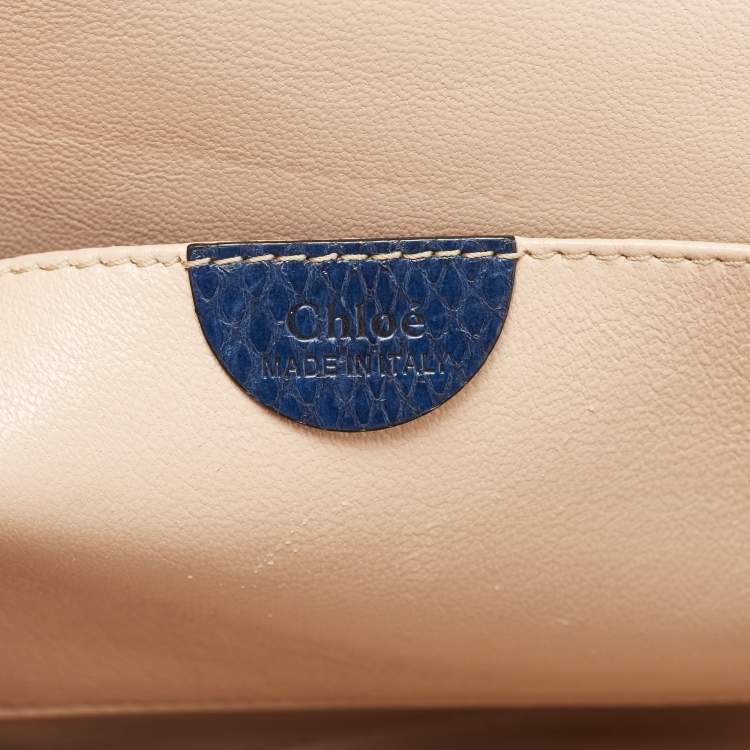 مملوكة مسبقًا Chloe Blue Karung Medium Elsie Shoulder Bag