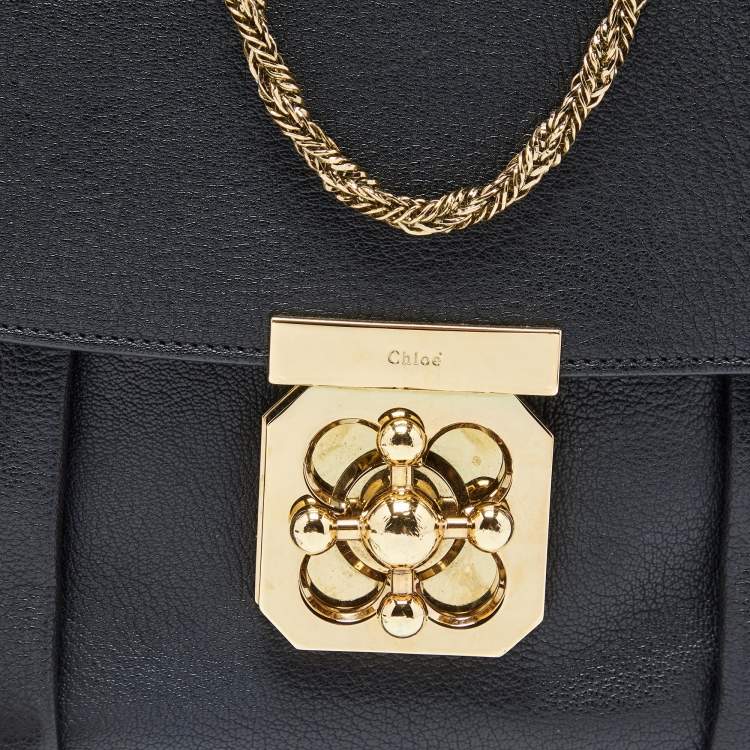 Pre Owned Chloé Black Leather Small Elsie Shoulder Bag