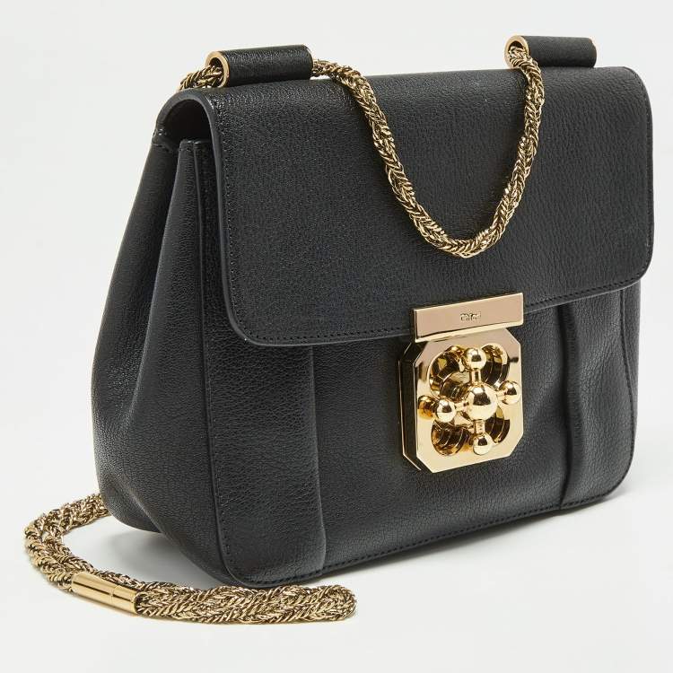 Pre Owned Chloé Black Leather Small Elsie Shoulder Bag