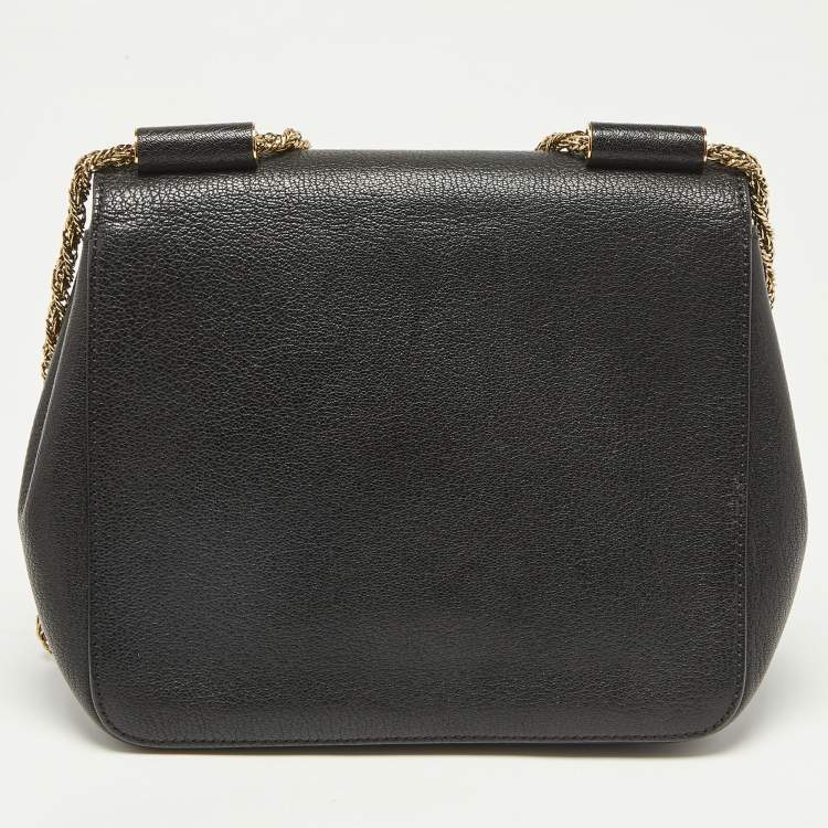 Pre Owned Chloé Black Leather Small Elsie Shoulder Bag