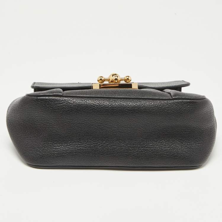 Pre Owned Chloé Black Leather Small Elsie Shoulder Bag