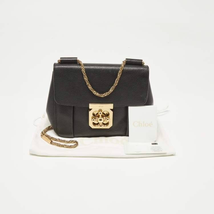 Pre Owned Chloé Black Leather Small Elsie Shoulder Bag