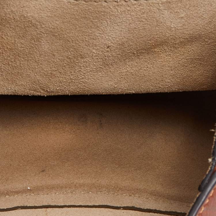 Pre Owned Chloe Brown Diamond Embossed Leather Nano Drew Crossbody Bag