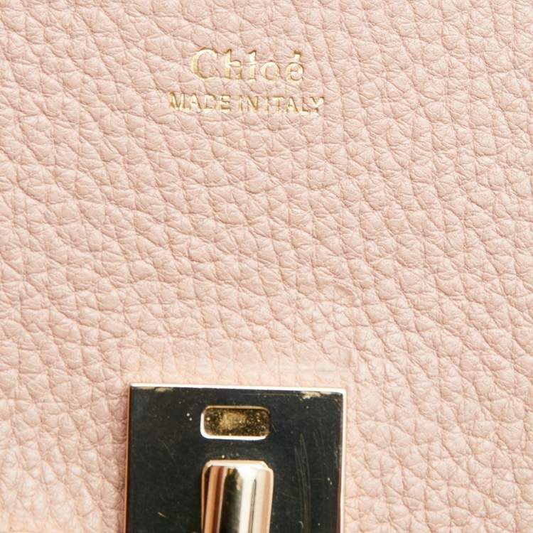 مملوكة مسبقًا Chloe Pink Leather Floral Metal Embellished Mini Drew Crossbody Bag