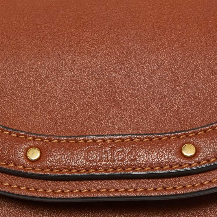 Pre Owned Chloé Brown Leather Nile Bracelet Minaudiere Crossbody Bag