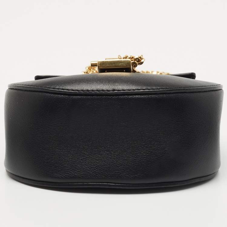 Pre Owned Chloe Black Leather Mini Drew Embellished Crossbody Bag