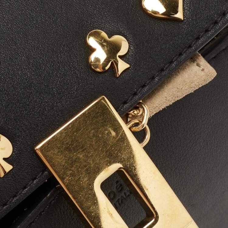 Pre Owned Chloe Black Leather Mini Drew Embellished Crossbody Bag