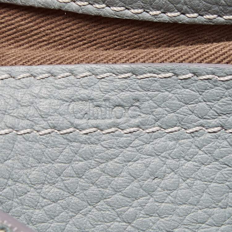 Pre Owned Chloe Stone Blue Leather Mini Marcie Crossbody Bag