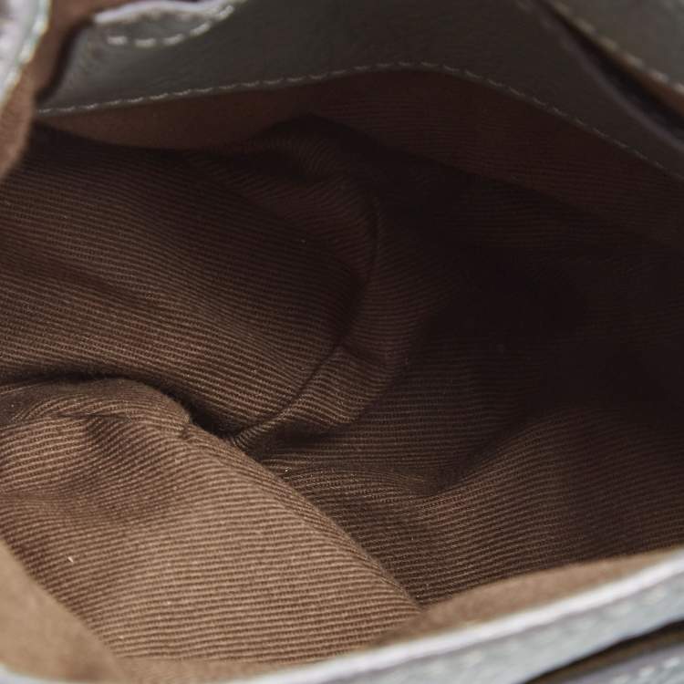 Pre Owned Chloe Stone Blue Leather Mini Marcie Crossbody Bag