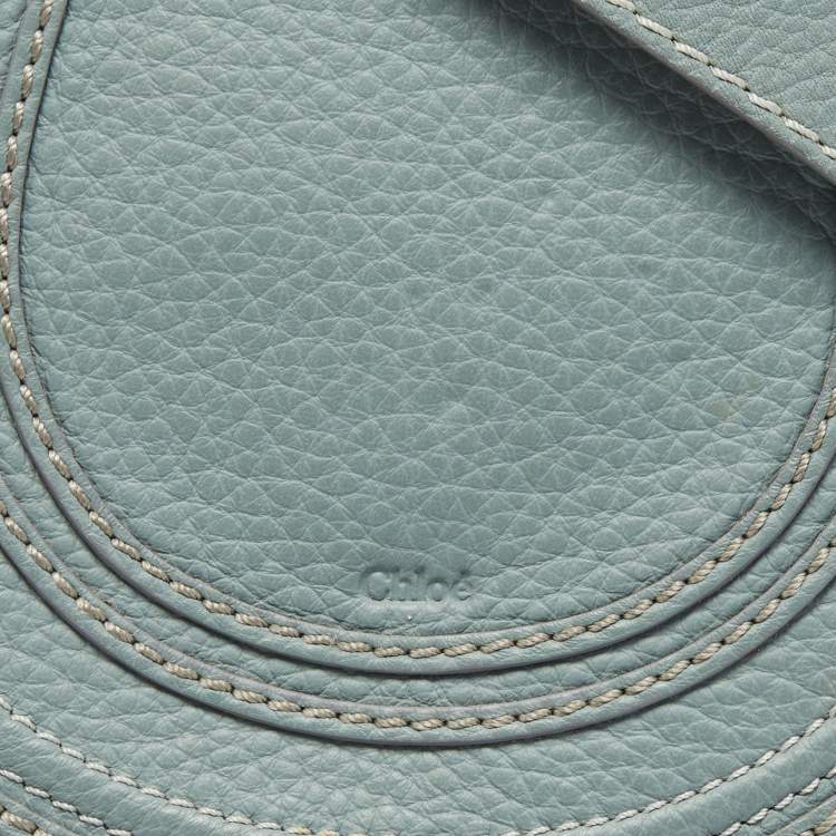 Pre Owned Chloe Stone Blue Leather Mini Marcie Crossbody Bag