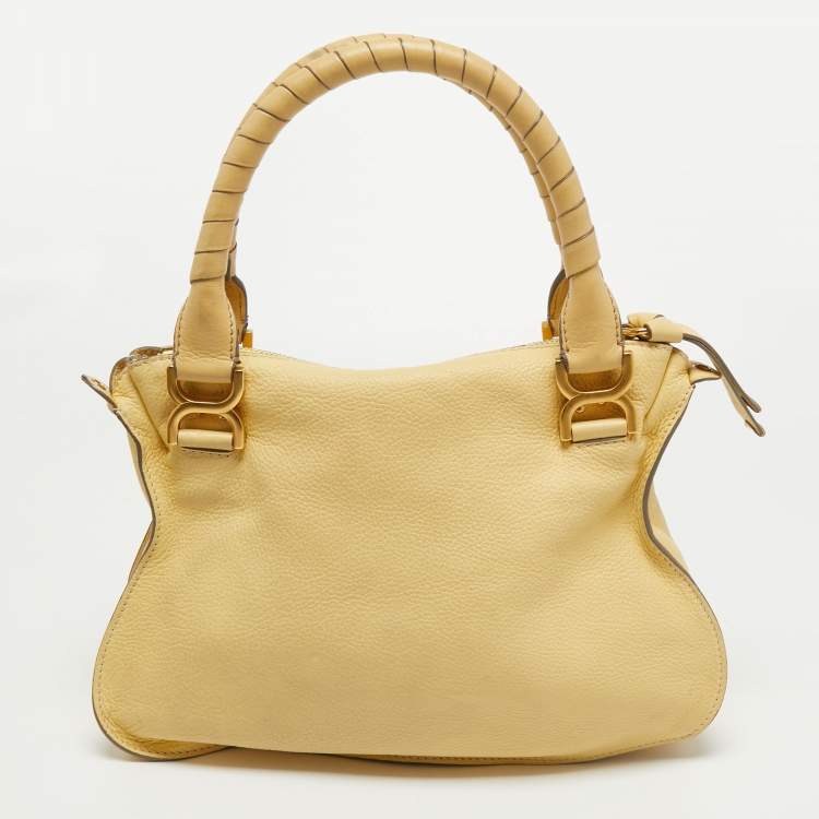 Pre Owned Chloe Yellow Leather Medium Marcie Shoulder Bag