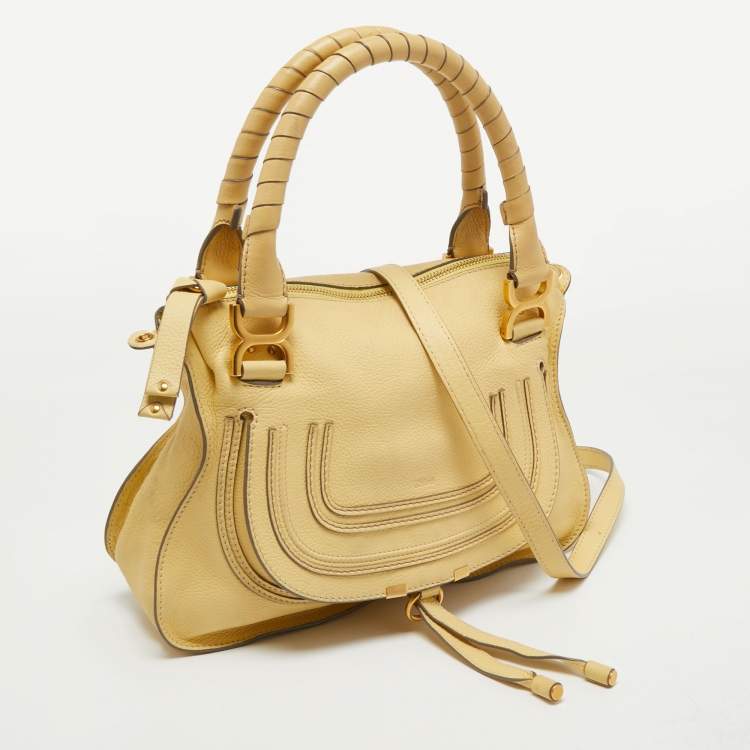 Pre Owned Chloe Yellow Leather Medium Marcie Shoulder Bag