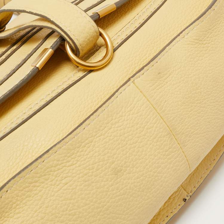 Pre Owned Chloe Yellow Leather Medium Marcie Shoulder Bag